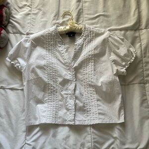 White Ruffled Women's Top